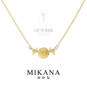 Birth Flower October Marigold Pendant Necklace