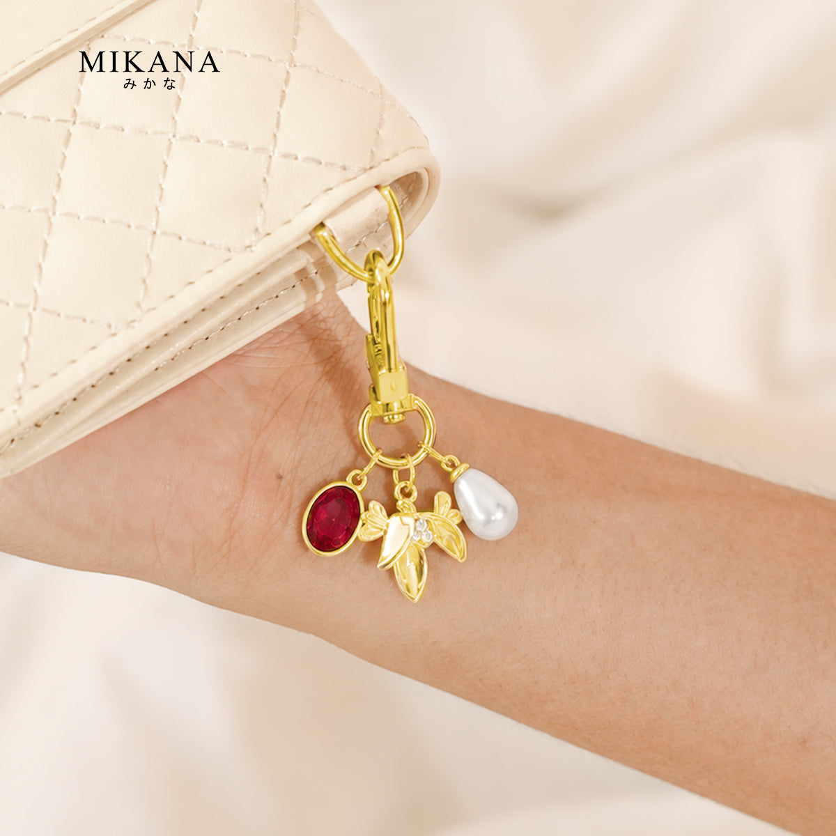 Birth Flower Snowdrop Garnet Wallet Charm