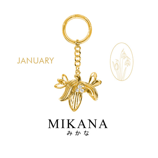 Birth Flower Snowdrop Bag Charm