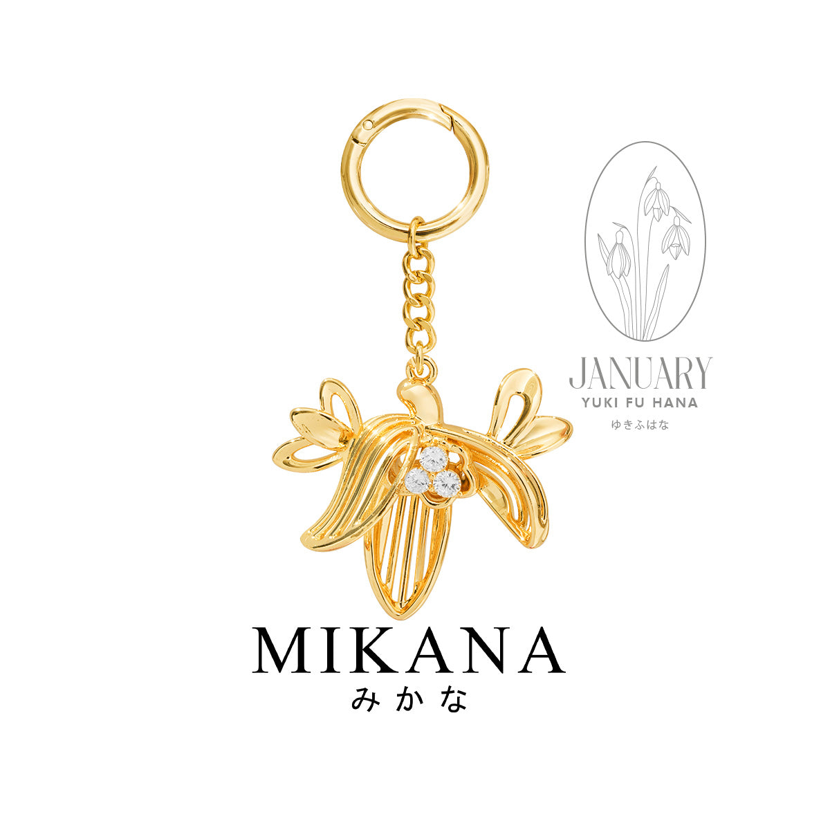 Birth Flower Snowdrop Bag Charm