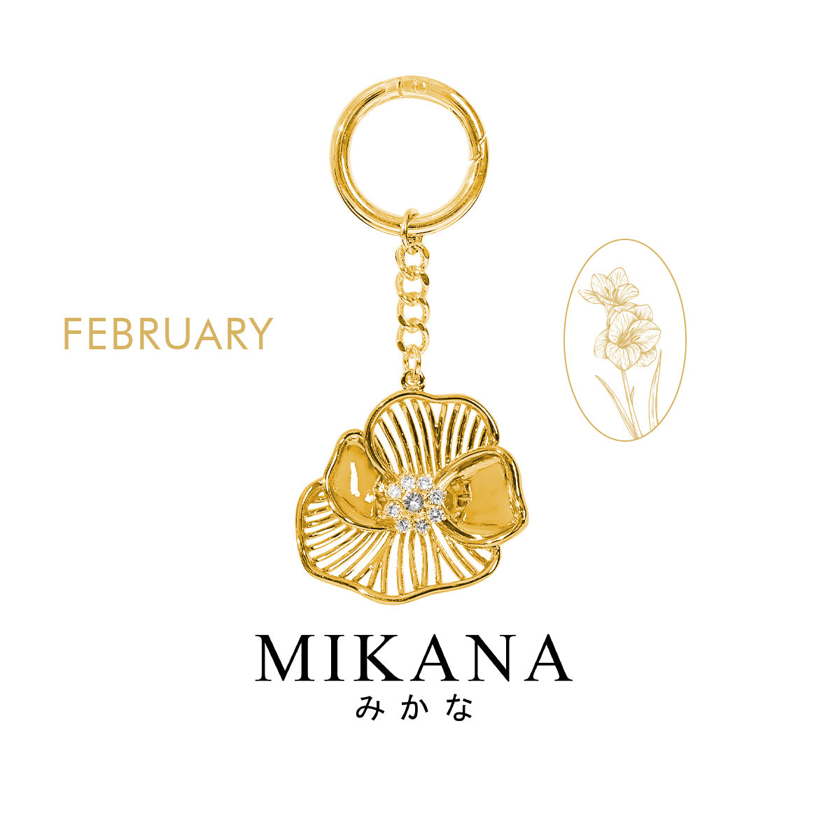 Birth Flower Violet Bag Charm