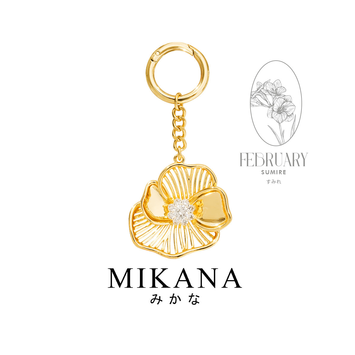 Birth Flower Violet Bag Charm