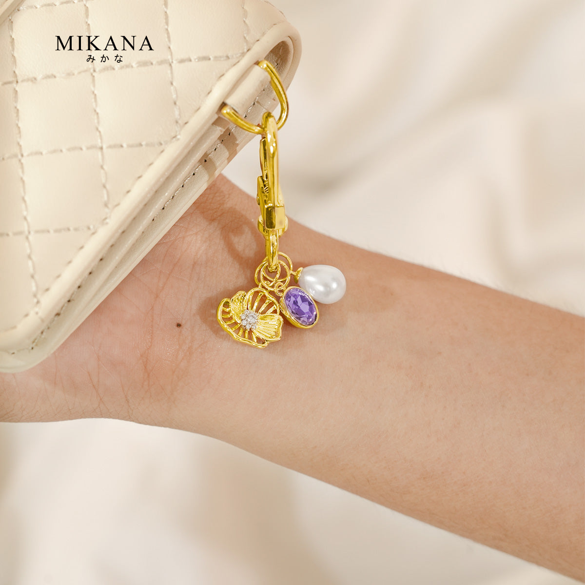 Birth Flower Violet Amethyst Wallet Charm