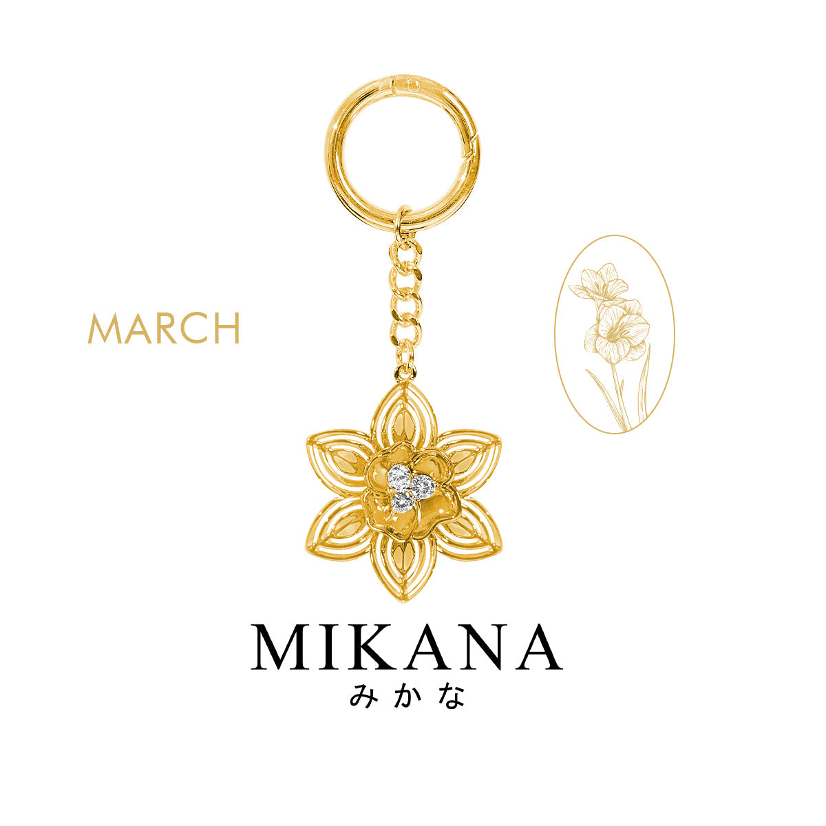 Birth Flower Daffodil Bag Charm