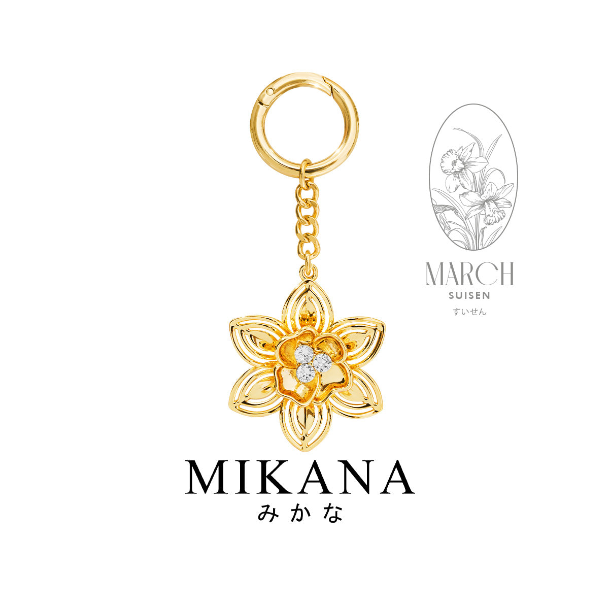 Birth Flower Daffodil Bag Charm