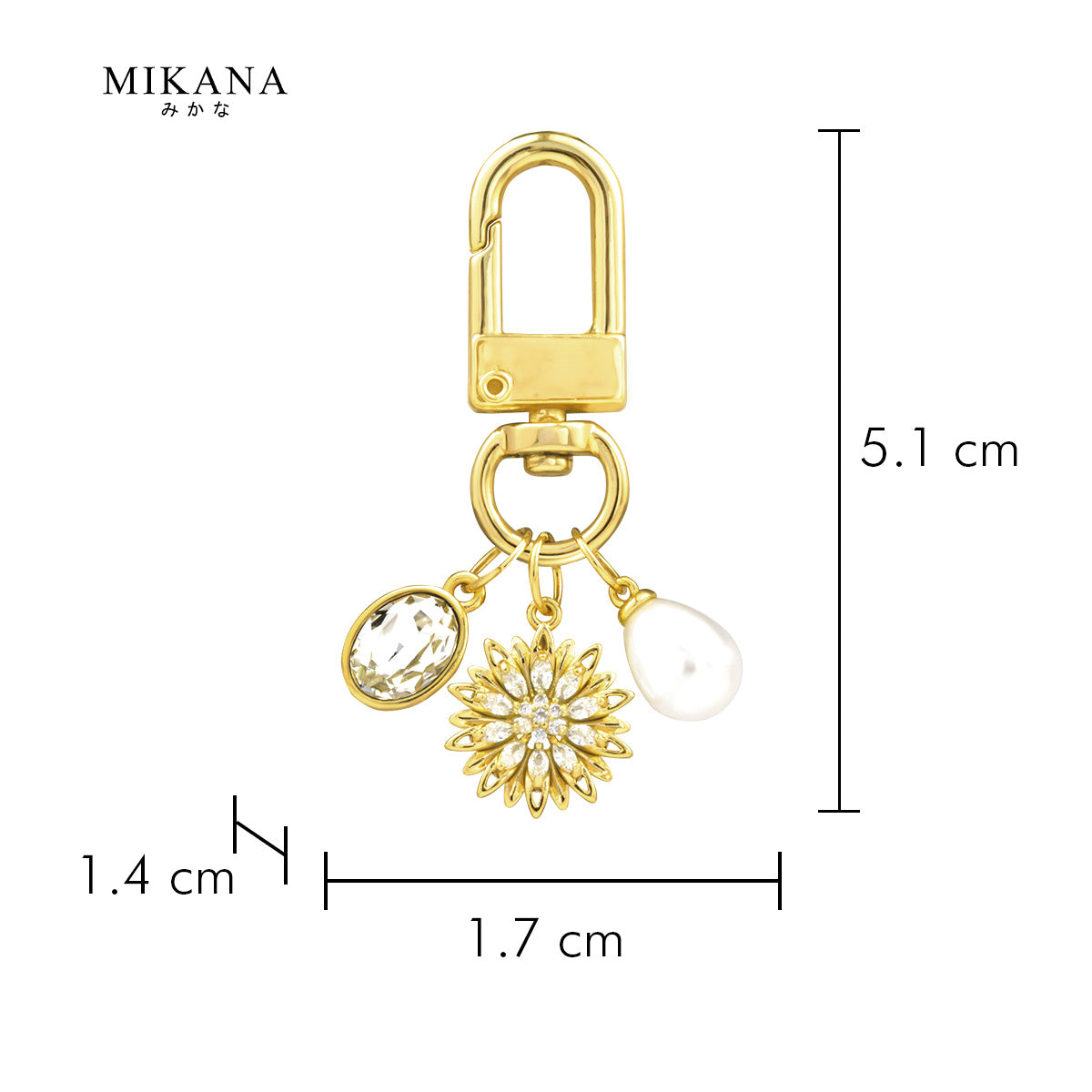 Birth Flower Daisy Diamond Wallet Charm