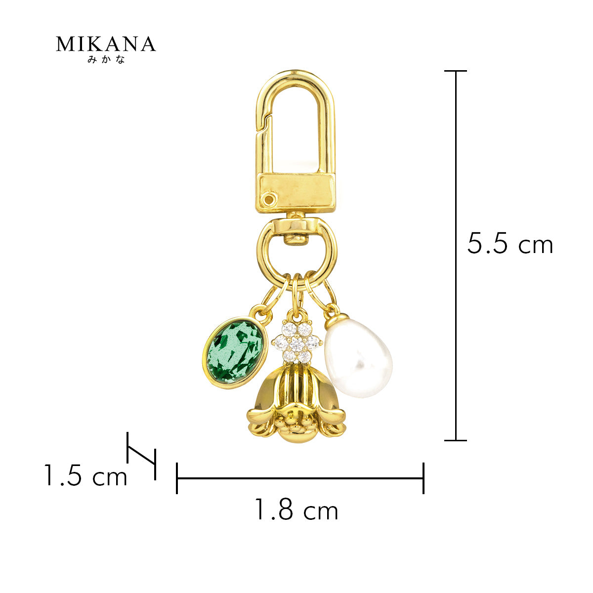 Birth Flower Lily of the Valley Emerald Wallet Charm