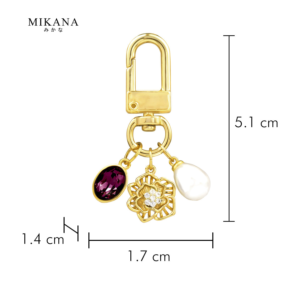 Birth Flower Rose Alexandrite Wallet Charm