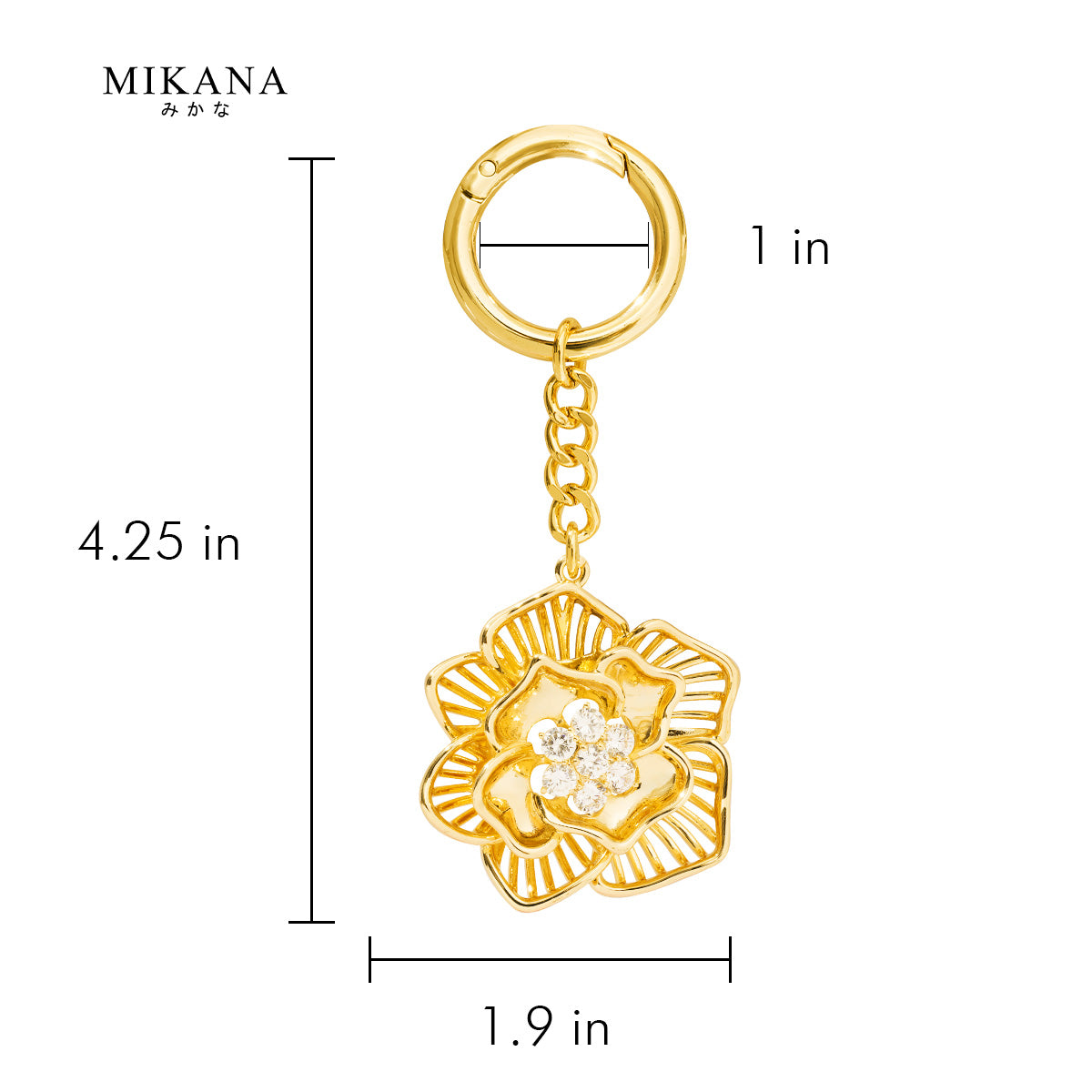 Birth Flower Rose Bag Charm