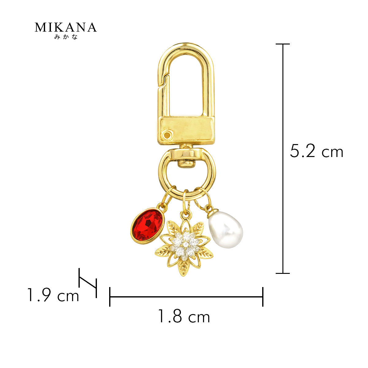 Birth Flower Lotus Ruby Wallet Charm