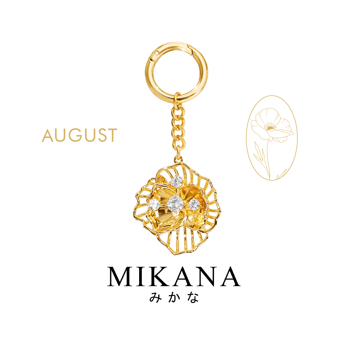 Birth Flower Poppy Bag Charm