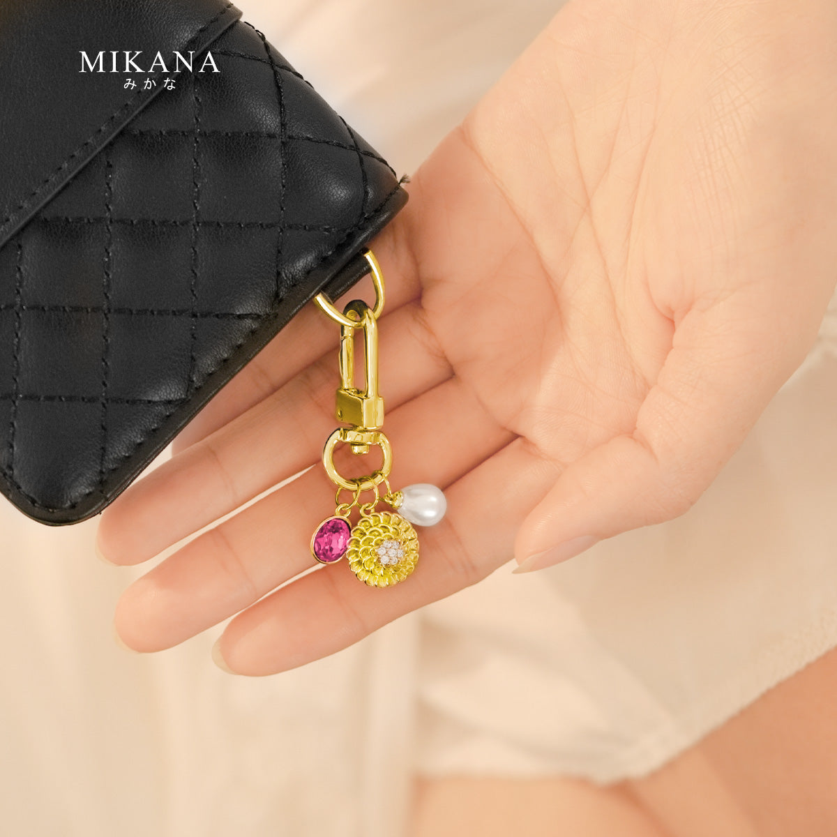 Birth Flower Marigold Tourmaline Wallet Charm