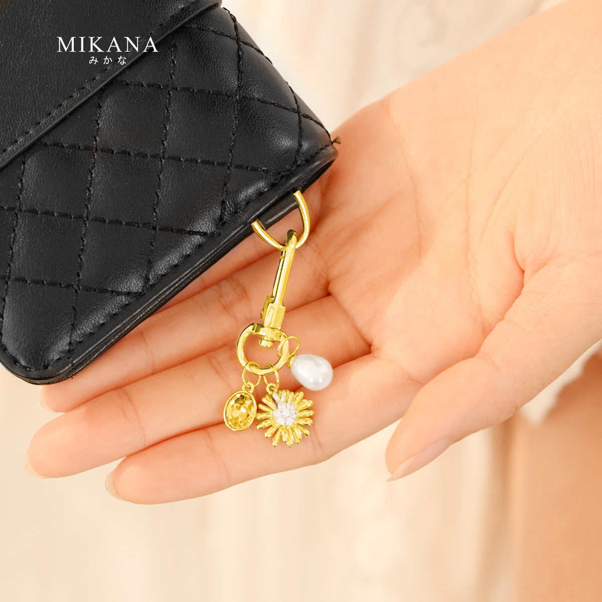 Birth Flower Chrysanthemum Topaz Wallet Charm