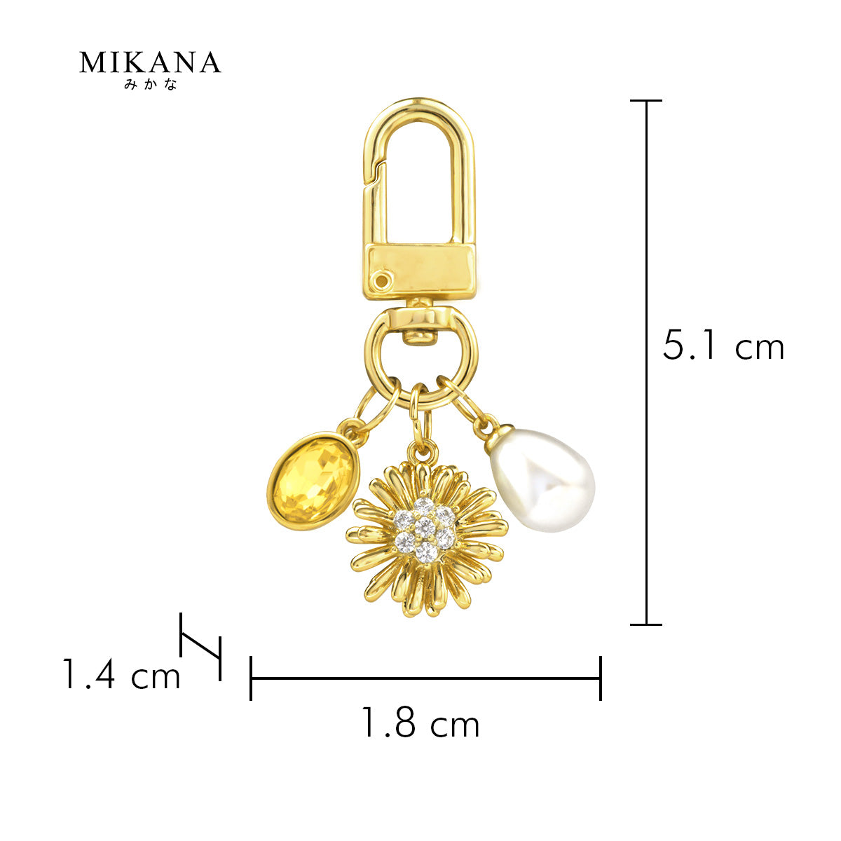 Birth Flower Chrysanthemum Topaz Wallet Charm
