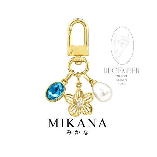 Birth Flower Narcissus Zircon Wallet Charm
