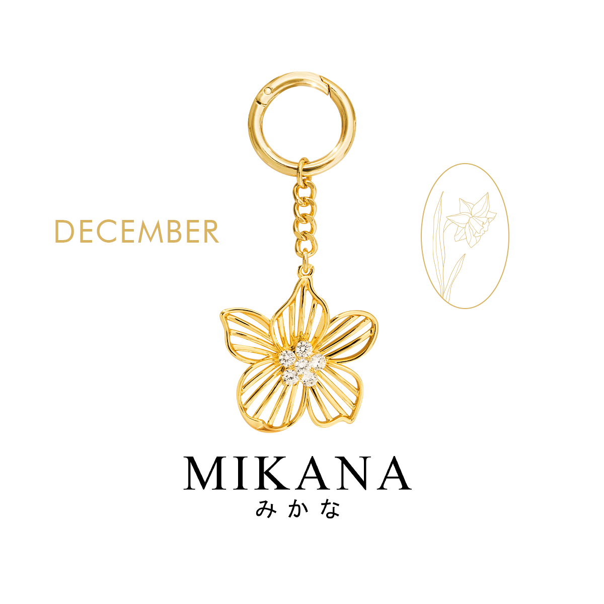 Birth Flower Narcissus Bag Charm