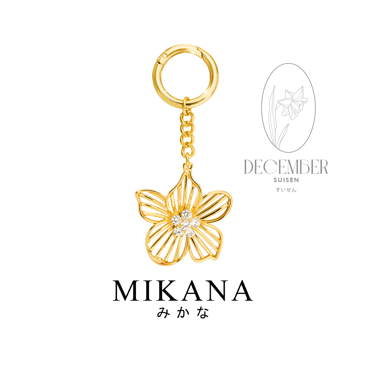 Birth Flower Narcissus Bag Charm