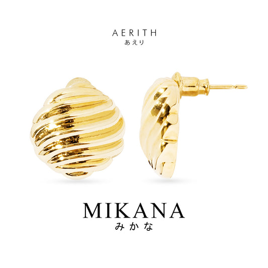 Aerith Golden Cavern Stud Earrings