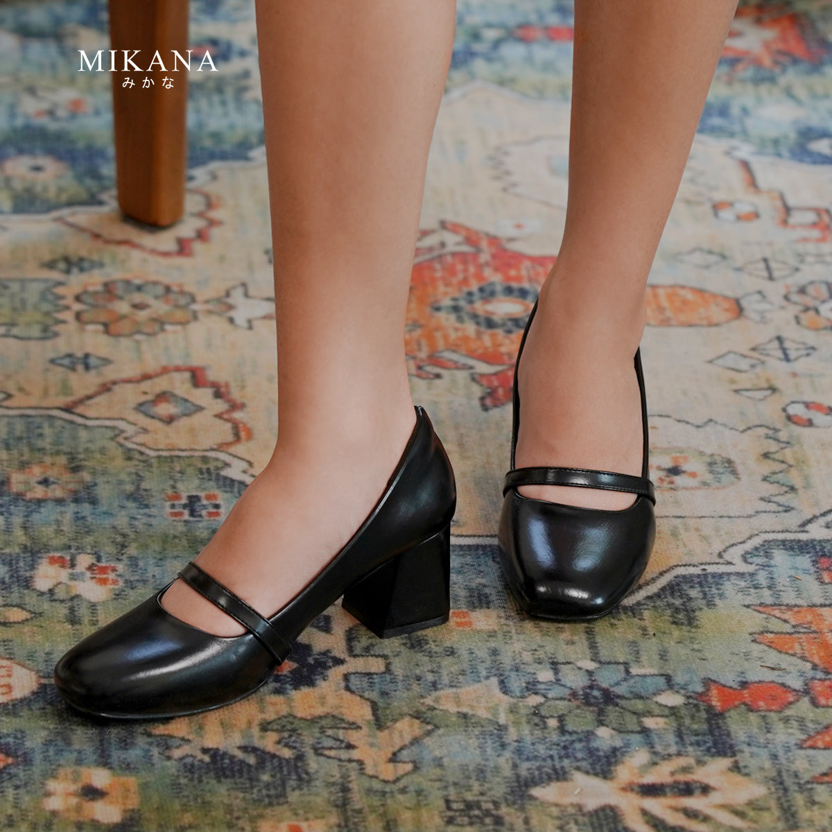 Akika Mary Jane Shoes 2.4 inches Block Heels