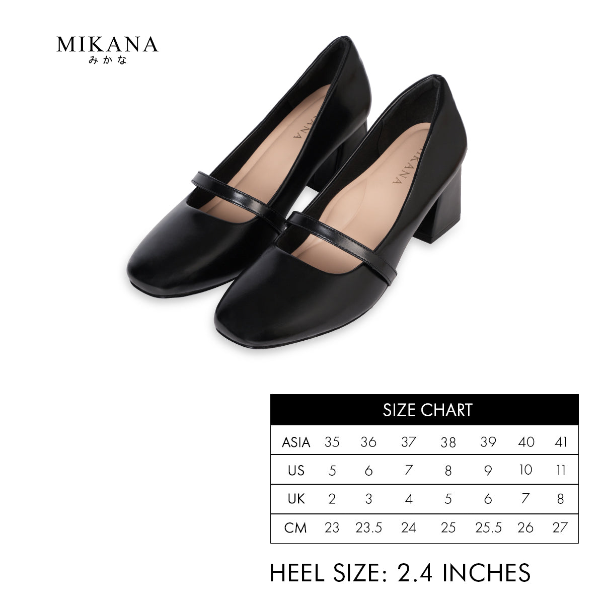 Akika Mary Jane Shoes 2.4 inches Block Heels