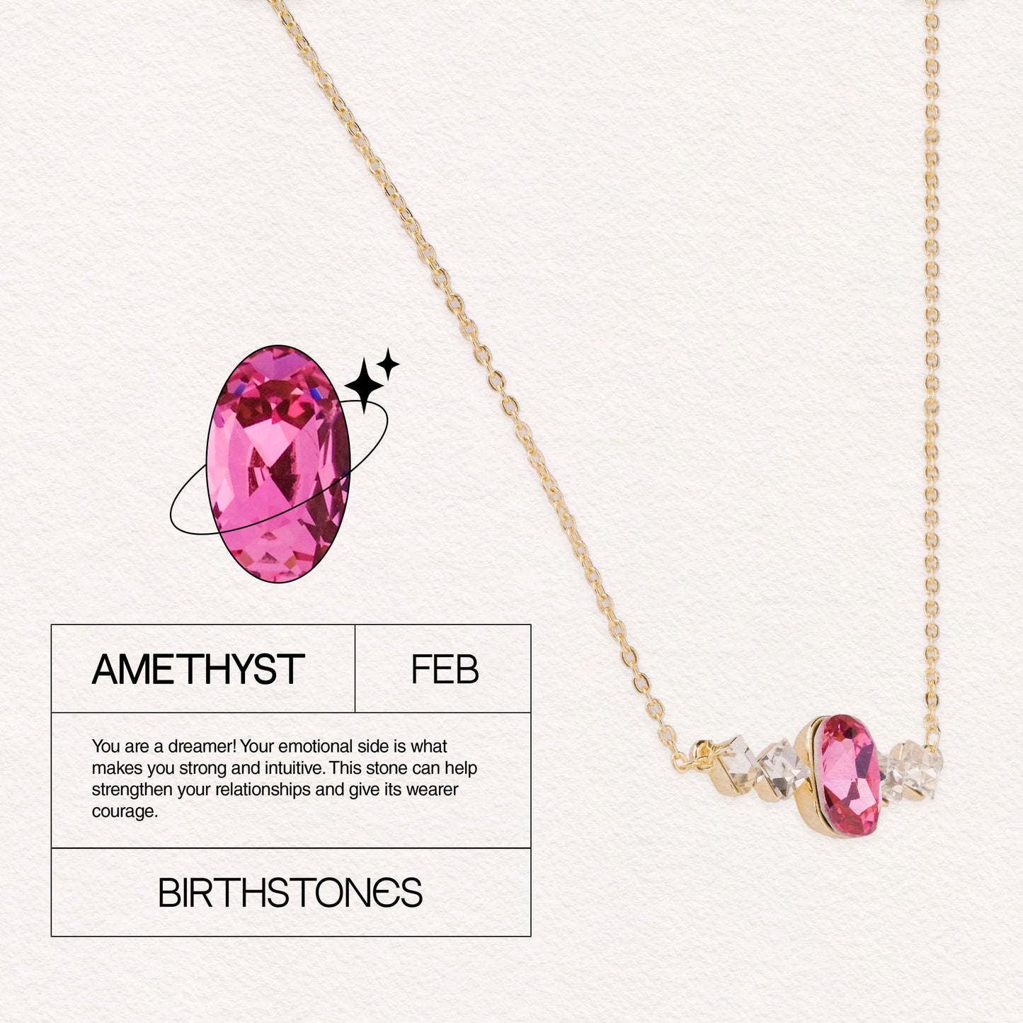 Birthstone February Amethyst Necklace