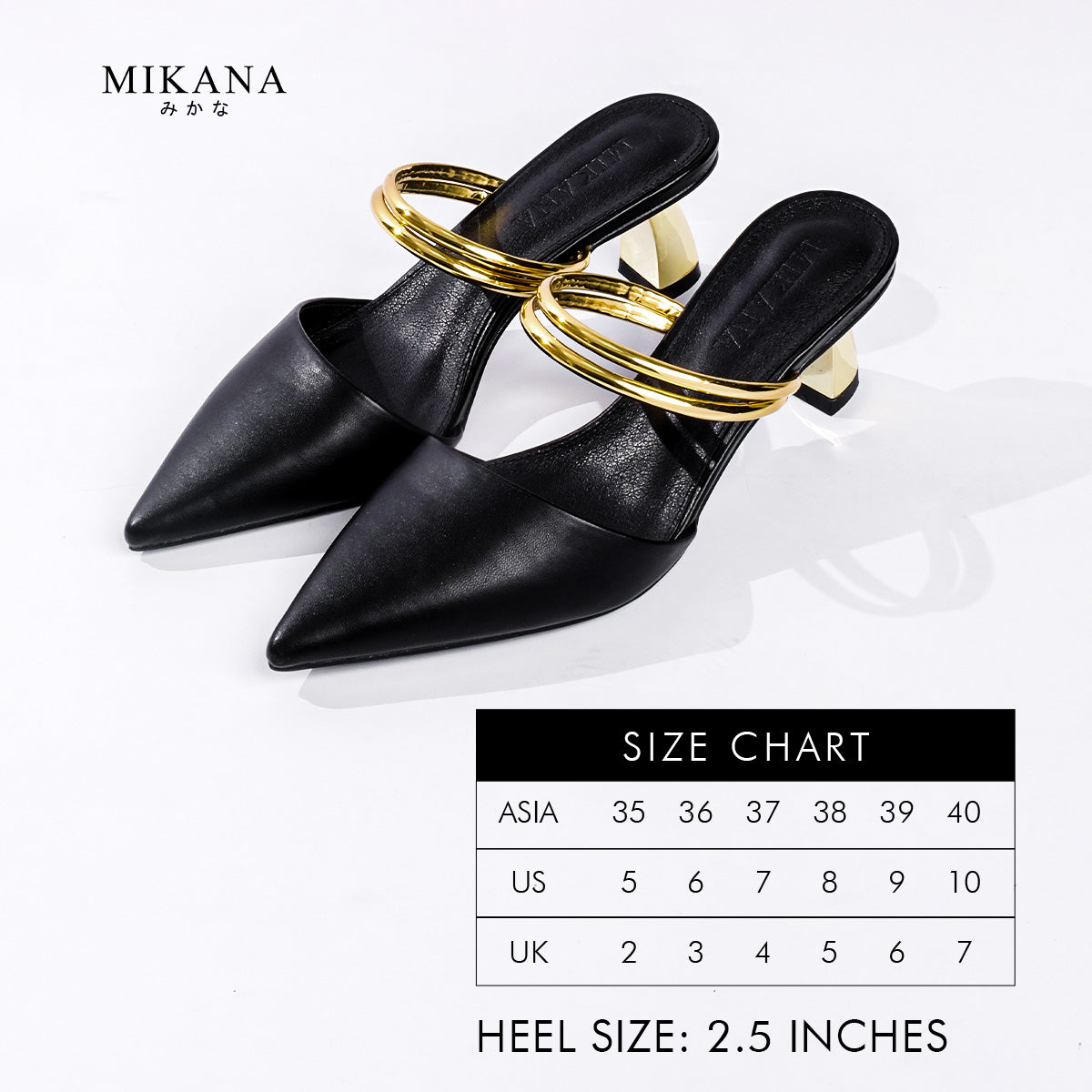 Poised Shoe Amikawa Slides Sandal Shoes 2 inches Heels