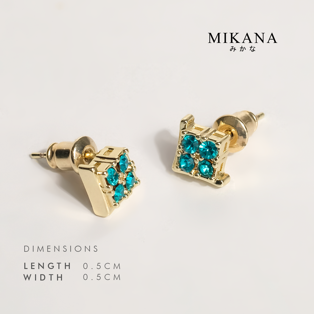 Birthstone March Aquamarine Stud Earrings