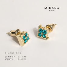 Load image into Gallery viewer, Birthstone March Aquamarine Stud Earrings
