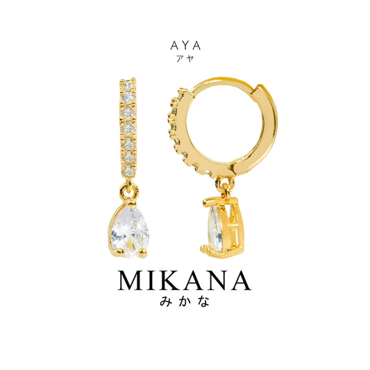 Aya Drop Hoop Earrings