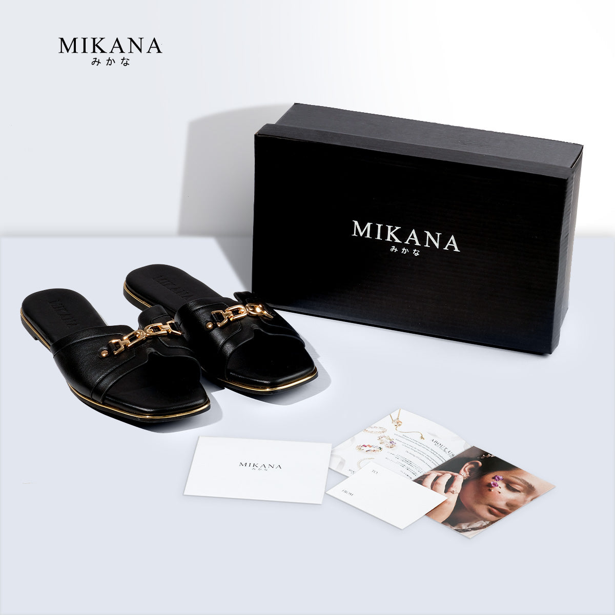 Mikana Sleek Slides Akemi Buckle Flat Slippers