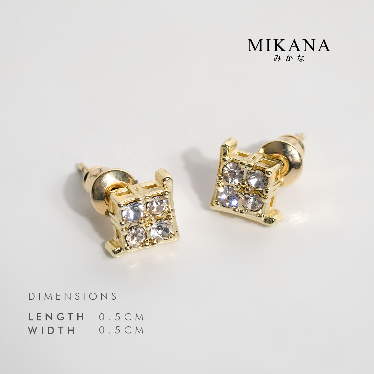 Birthstone April Diamond Stud Earrings