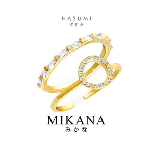 Gold Band Hasumi Ring Set