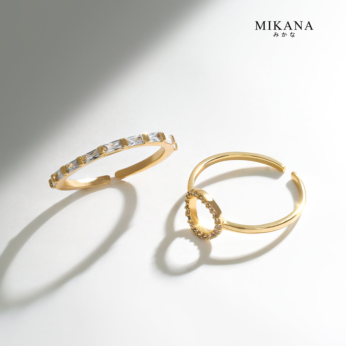 Gold Band Hasumi Ring Set