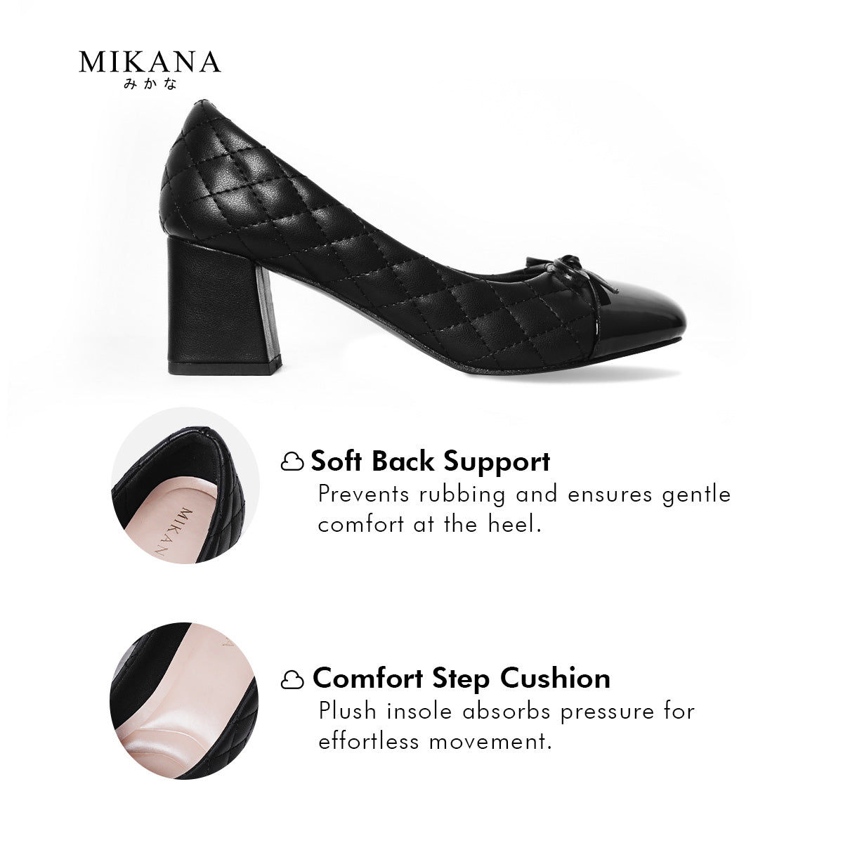 Quillow Himemiya Pump Shoes 2.5 inches Block Heels
