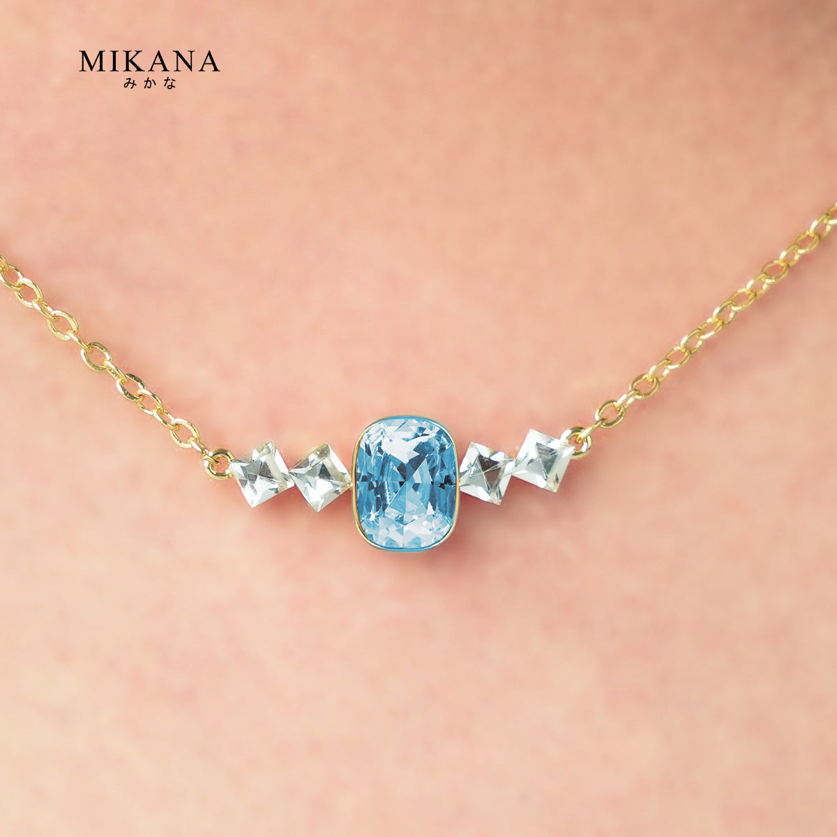 Birthstone March Aquamarine Necklace