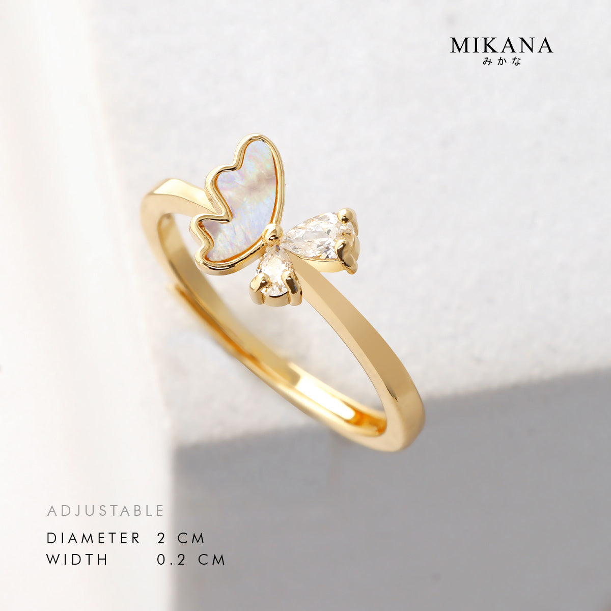 Golden Wings Naoko Adjustable Ring