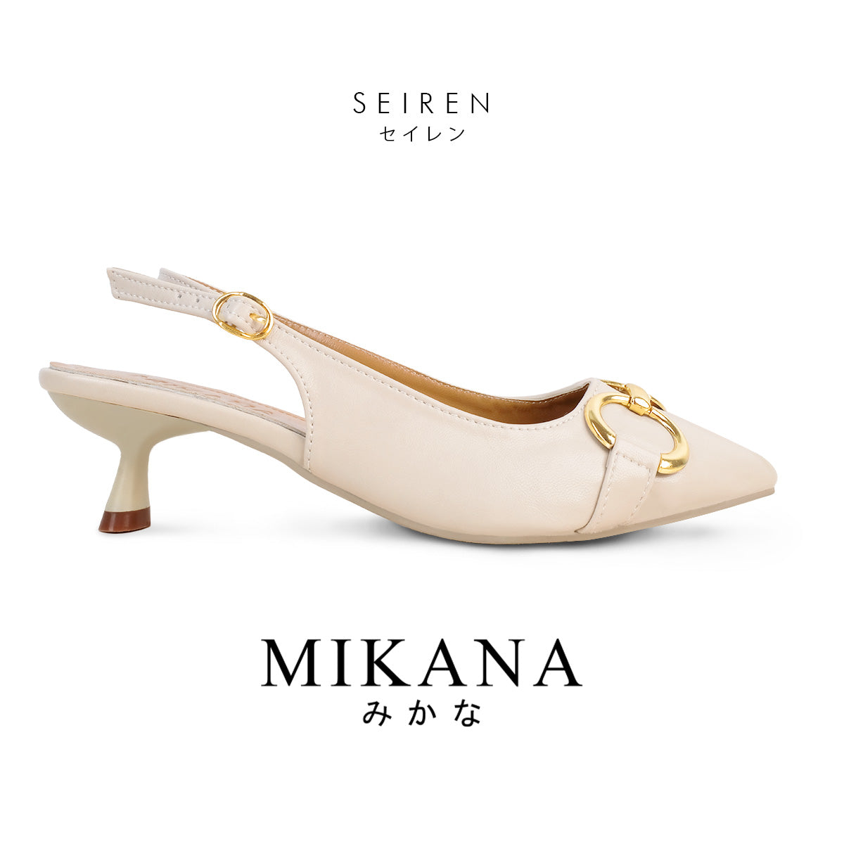 Gold Accent Seiren Pointed-Toe Slingback 2 inches Heels Sandals Shoes
