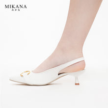Load image into Gallery viewer, Gold Accent Seiren Pointed-Toe Slingback 2 inches Heels Sandals Shoes