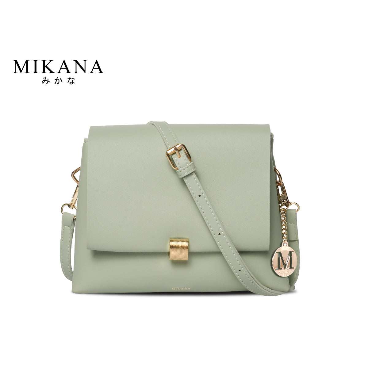 Green leather cheap sling bag