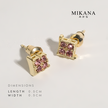 Load image into Gallery viewer, Birthstone October Tourmaline Stud Earrings