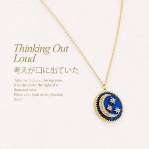 Artist Thinking Out Loud Ed Sheeran Inspired Moon and Star Necklace