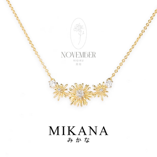 Birth Flower November Chrysanthemum Pendant Necklace