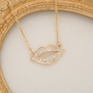 Gossip Girl Inspired Kiss Mark Pendant Necklace