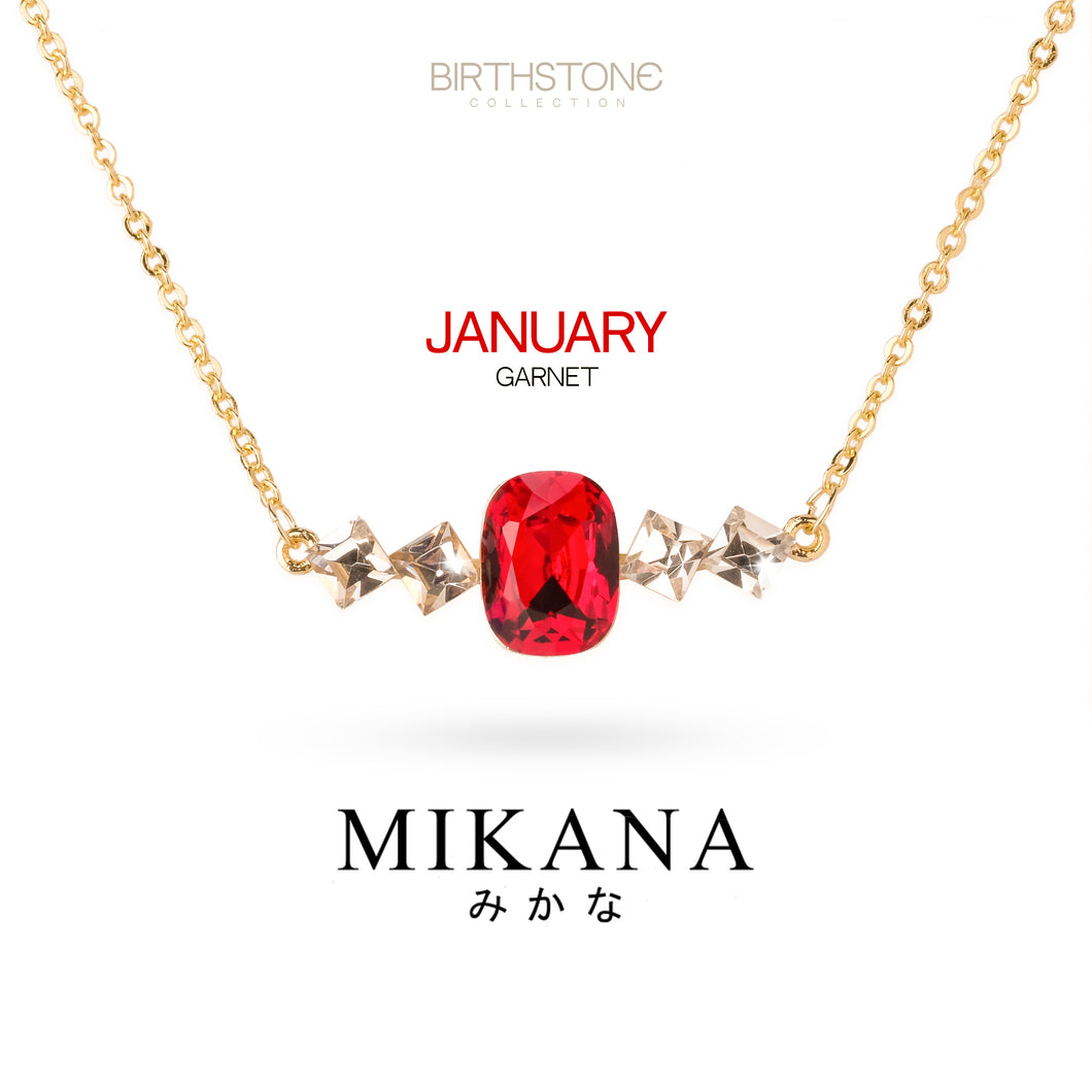 Birthstone January Garnet Pendant Necklace