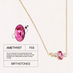 Birthstone February Amethyst Pendant Necklace