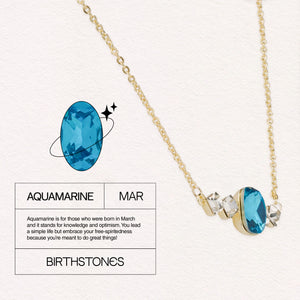 Birthstone March Aquamarine Pendant Necklace