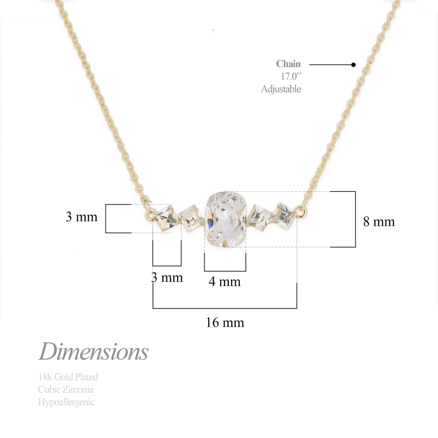 Birthstone April Diamond Pendant Necklace