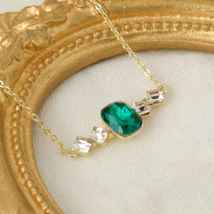 Birthstone May Emerald Pendant Necklace