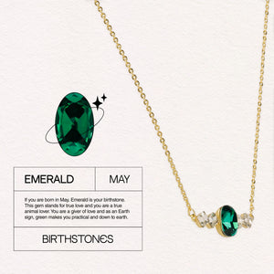 Birthstone May Emerald Pendant Necklace