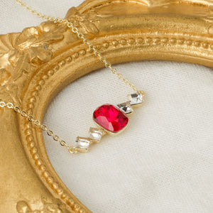 Birthstone January Garnet Pendant Necklace